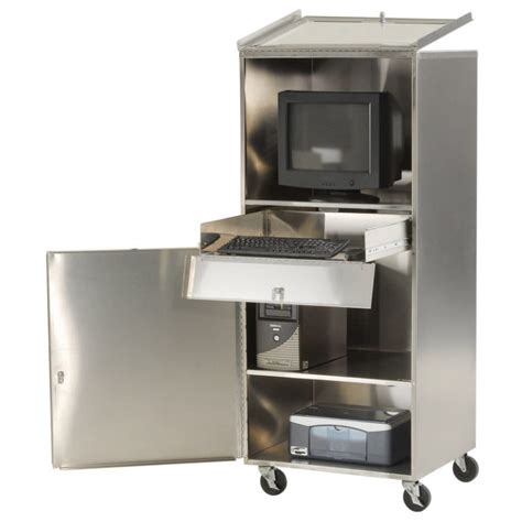 portable stainless steel computer cabinet|AERO Manufacturing Stainless Steel Mobile Computer Cabinet.